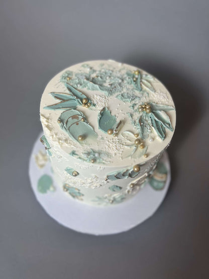 Macarons on pallet knife buttercream - custom cake
