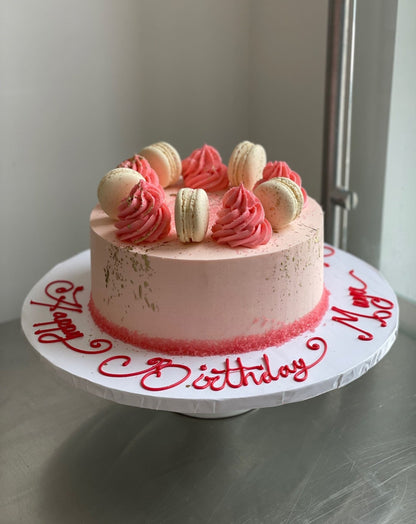 Macarons on whipped cream - custom cake