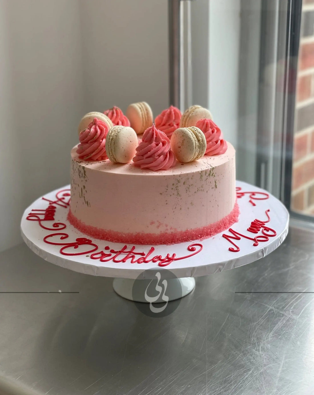 Macarons on whipped cream - custom cake