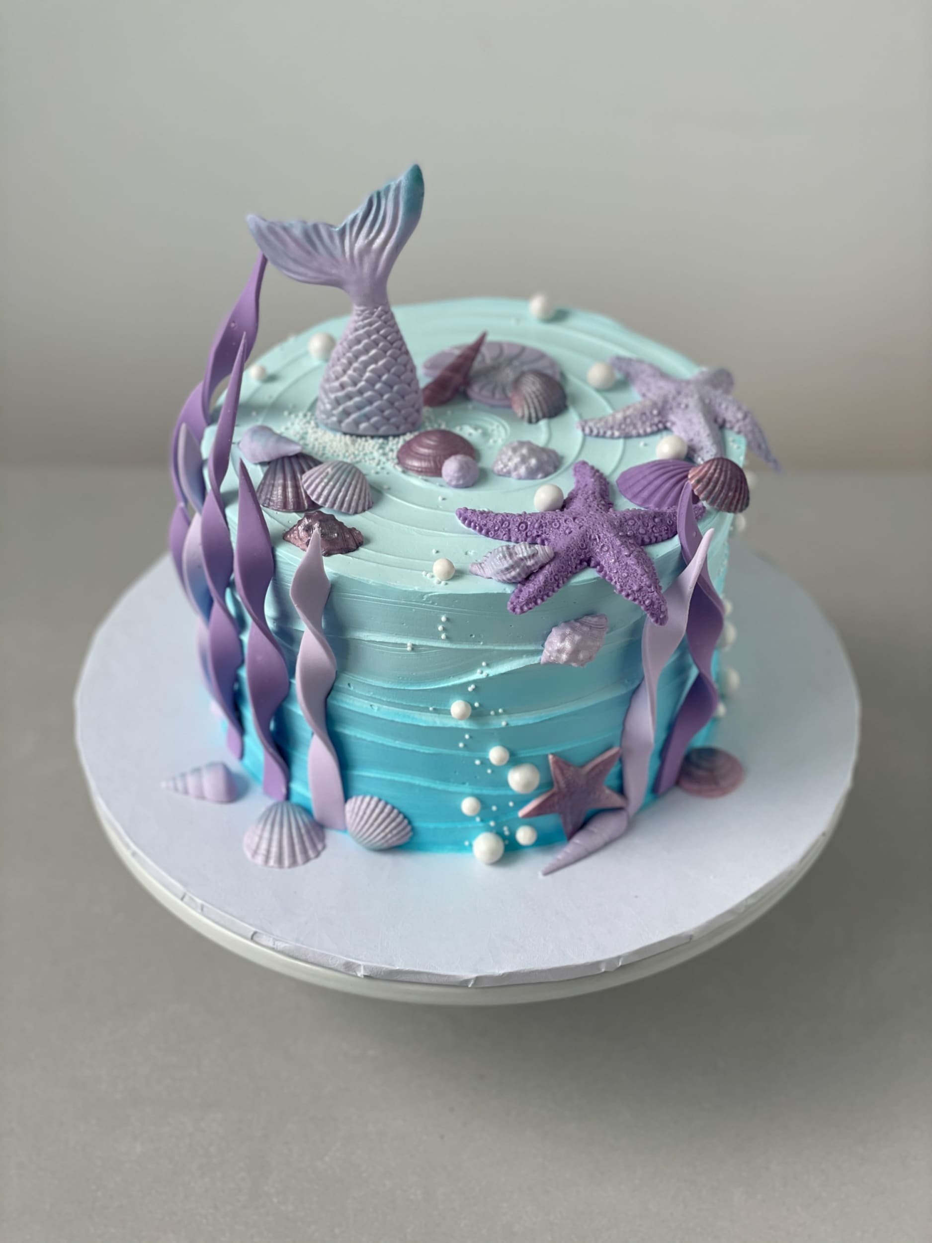 Mermaid tails on buttercream - custom cake