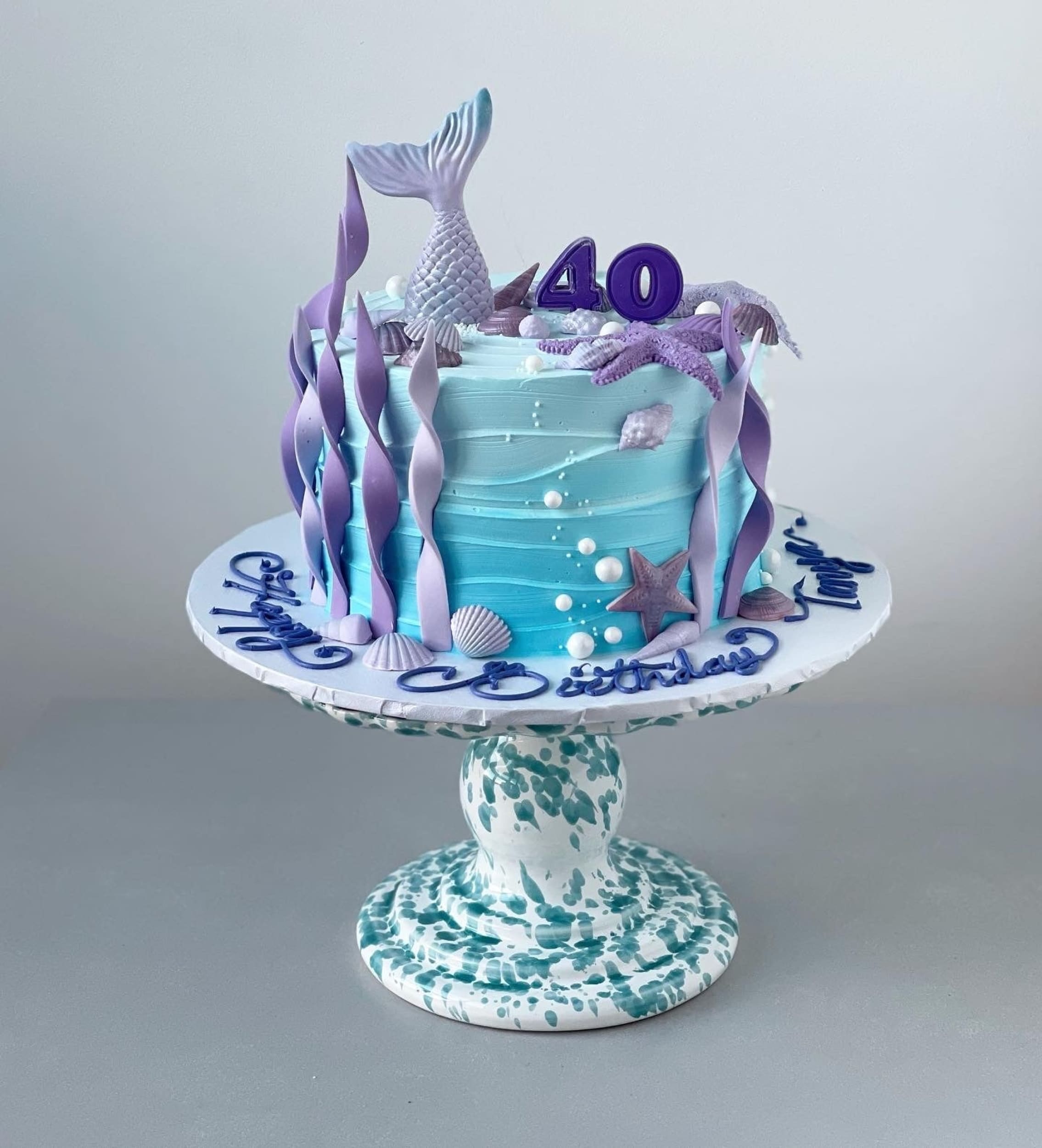 Mermaid tails on buttercream - custom cake