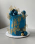 Metallic butterflies & drips on buttercream - custom cake