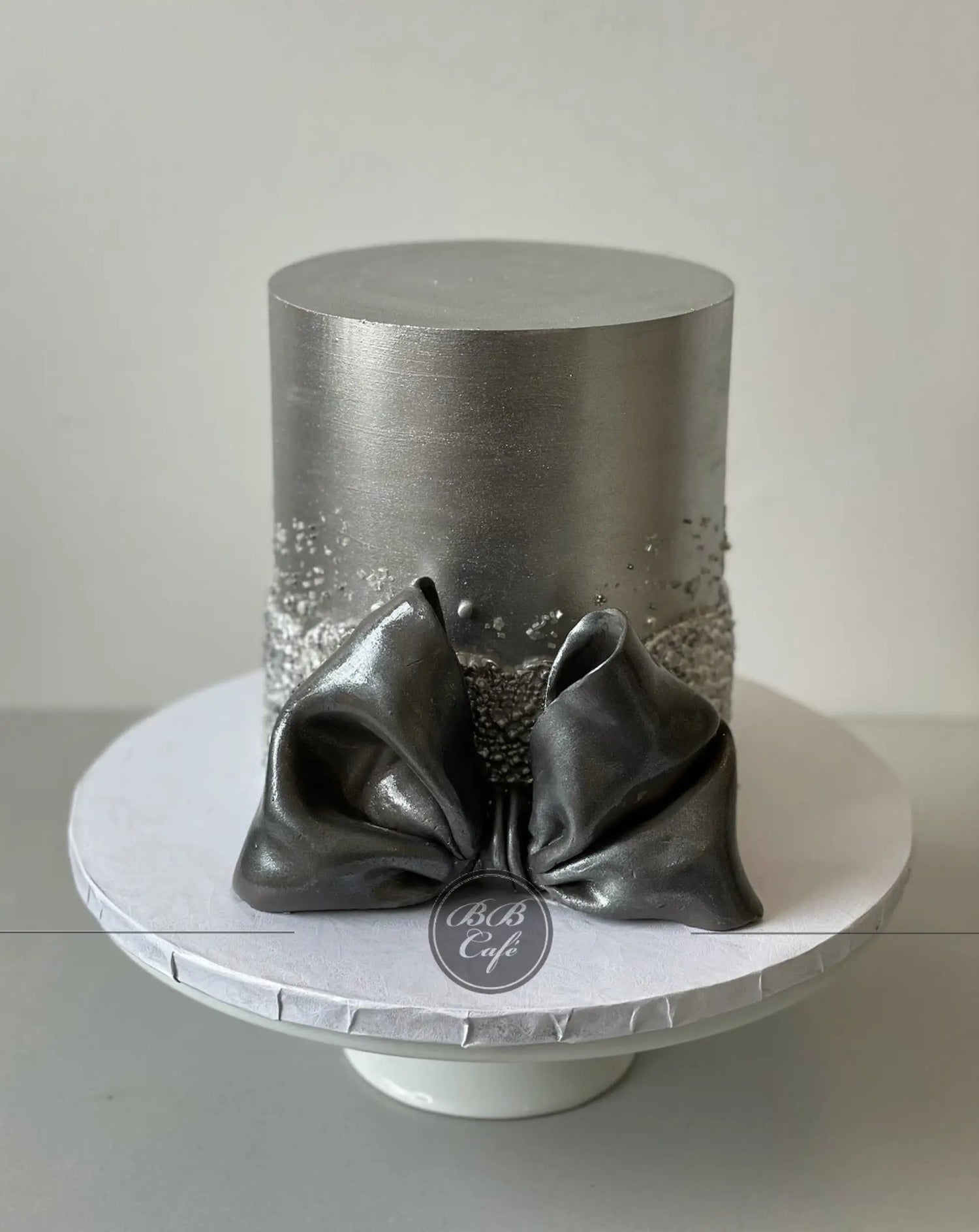 Metallic sequins on buttercream - custom cake