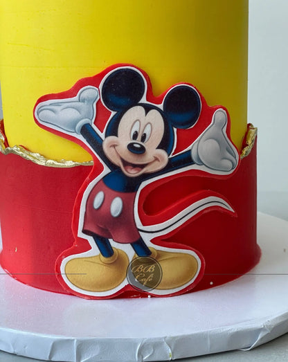 Mickey / minnie mouse edible print on buttercream - custom cake