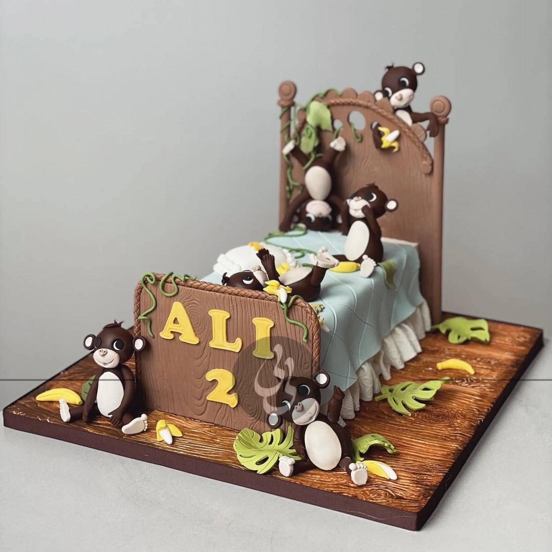 Monkeys jumping on the bed - custom cake