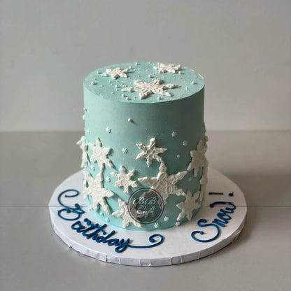 Ombre on buttercream with fondant decor - custom cake