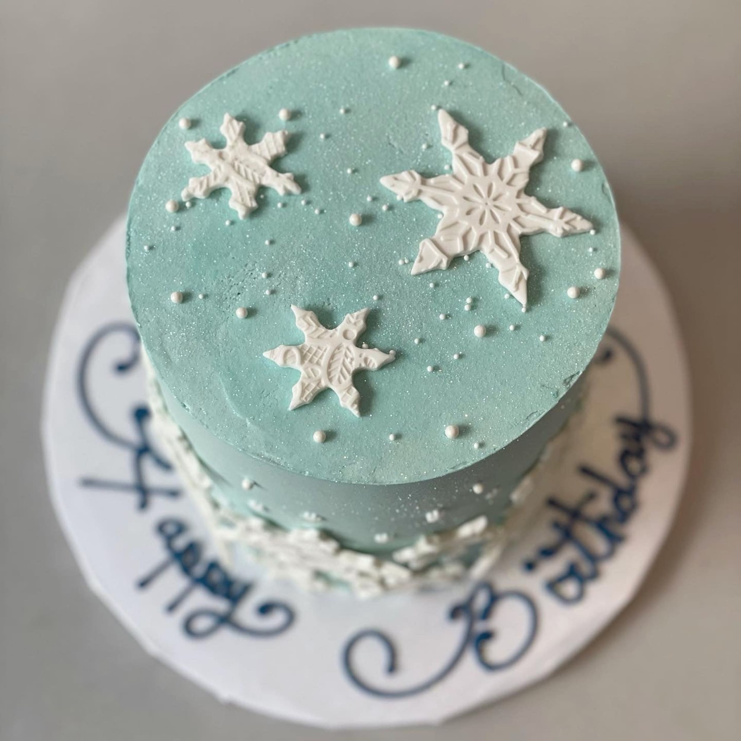Ombre on buttercream with fondant decor - custom cake