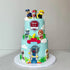 Paw patrol edible print on blue buttercream - custom cake