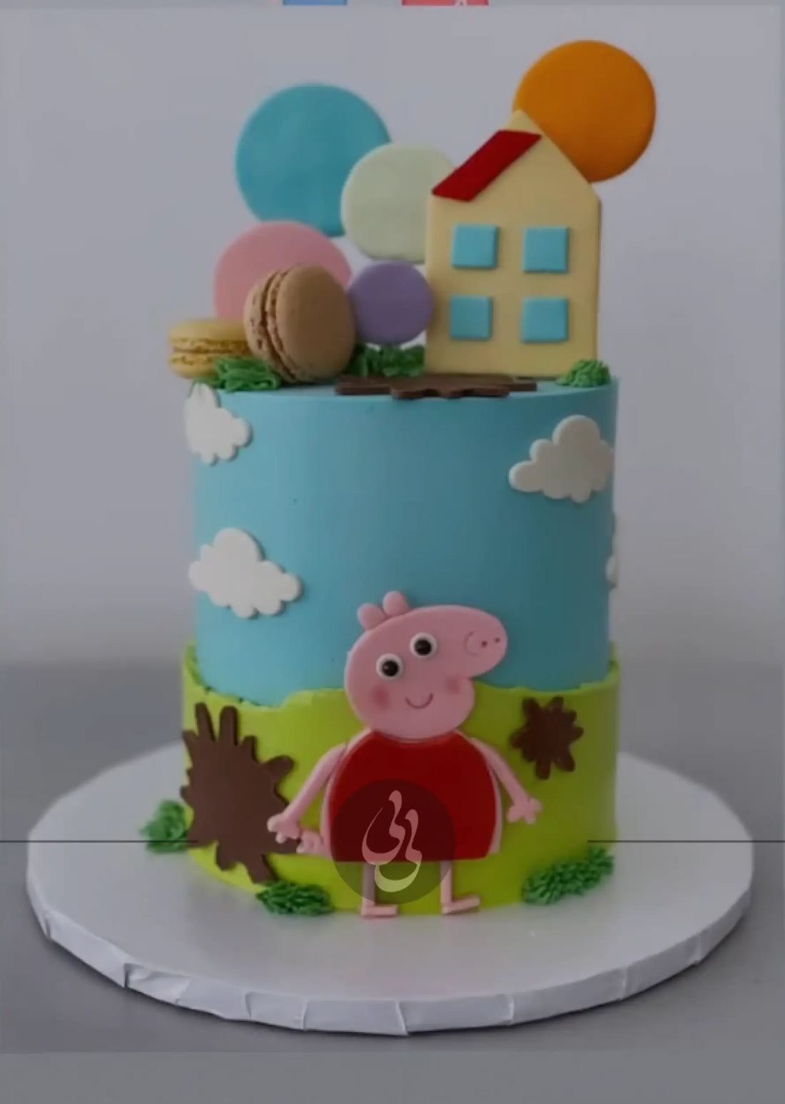 Peppa pig &amp; house - custom cake