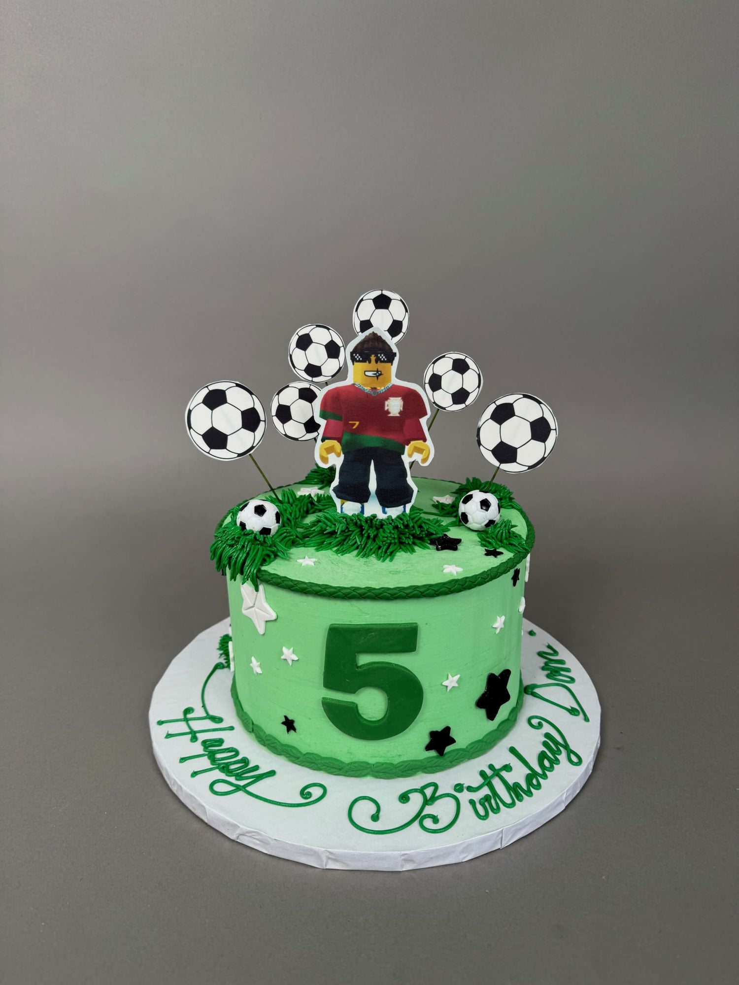 Roblox edible print &amp; soccer balls - custom cake