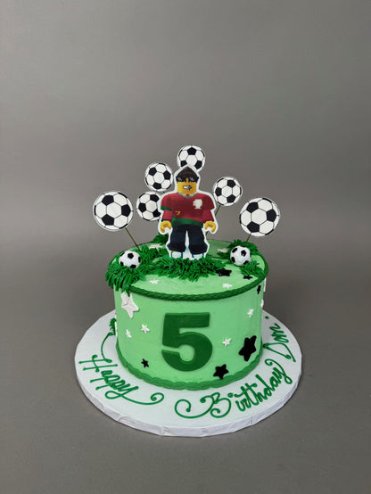 Roblox edible print &amp; soccer balls - custom cake