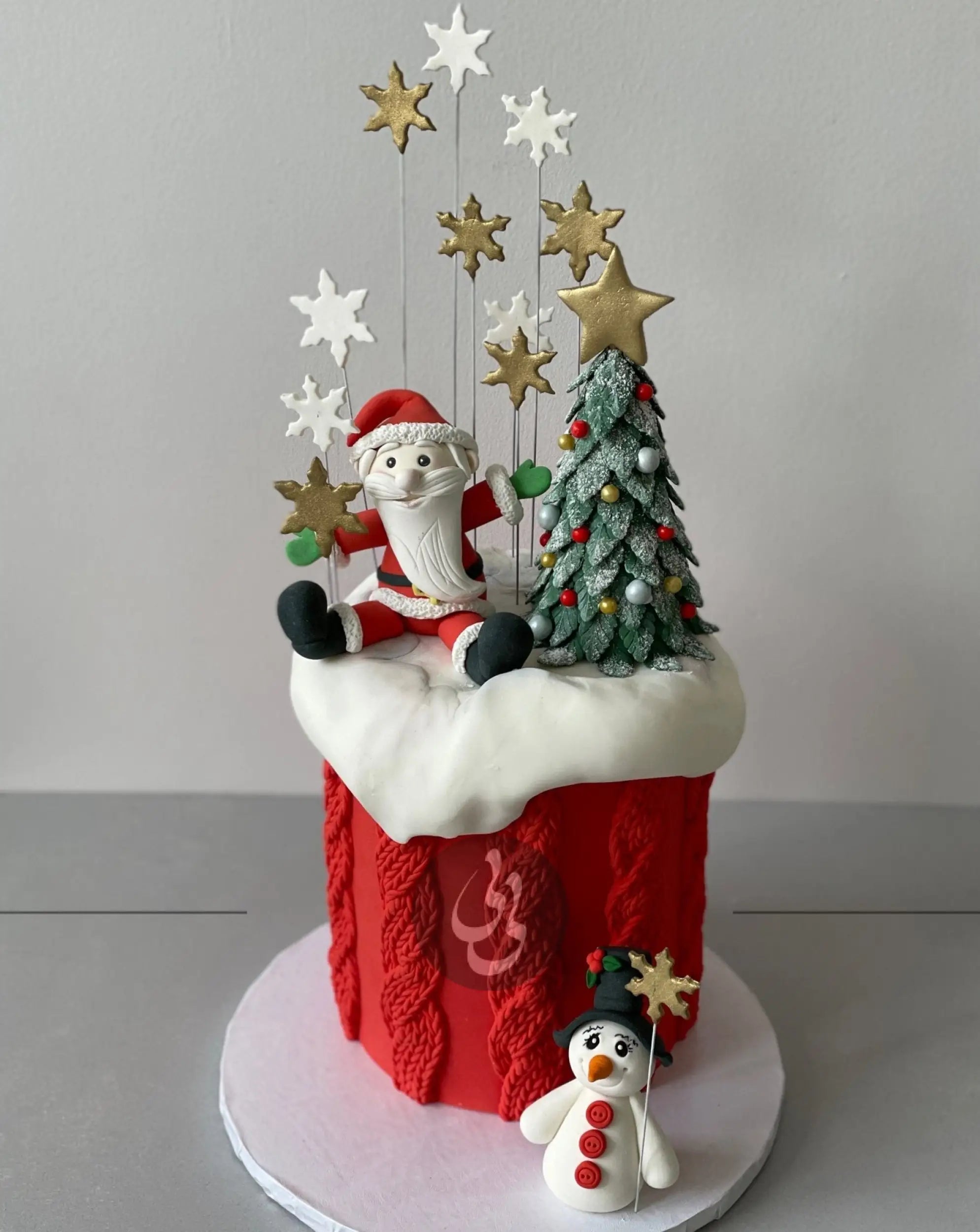 Santa’s knitted christmas delight - custom cake