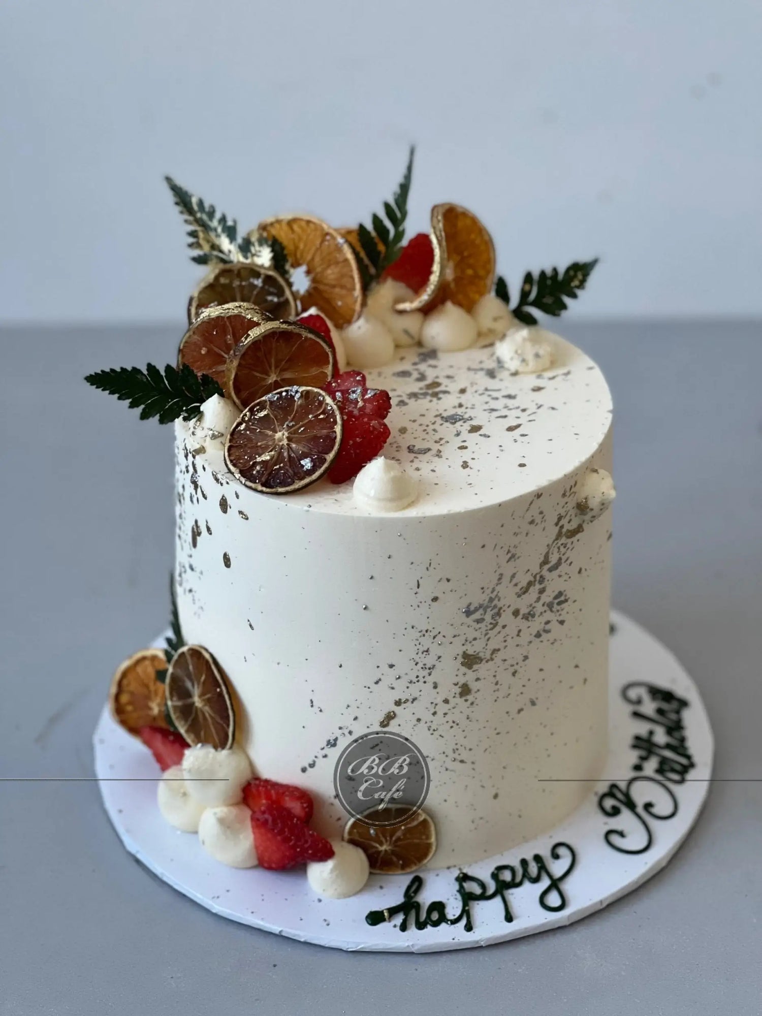 Seasonal fresh fruits on buttercream - custom cake