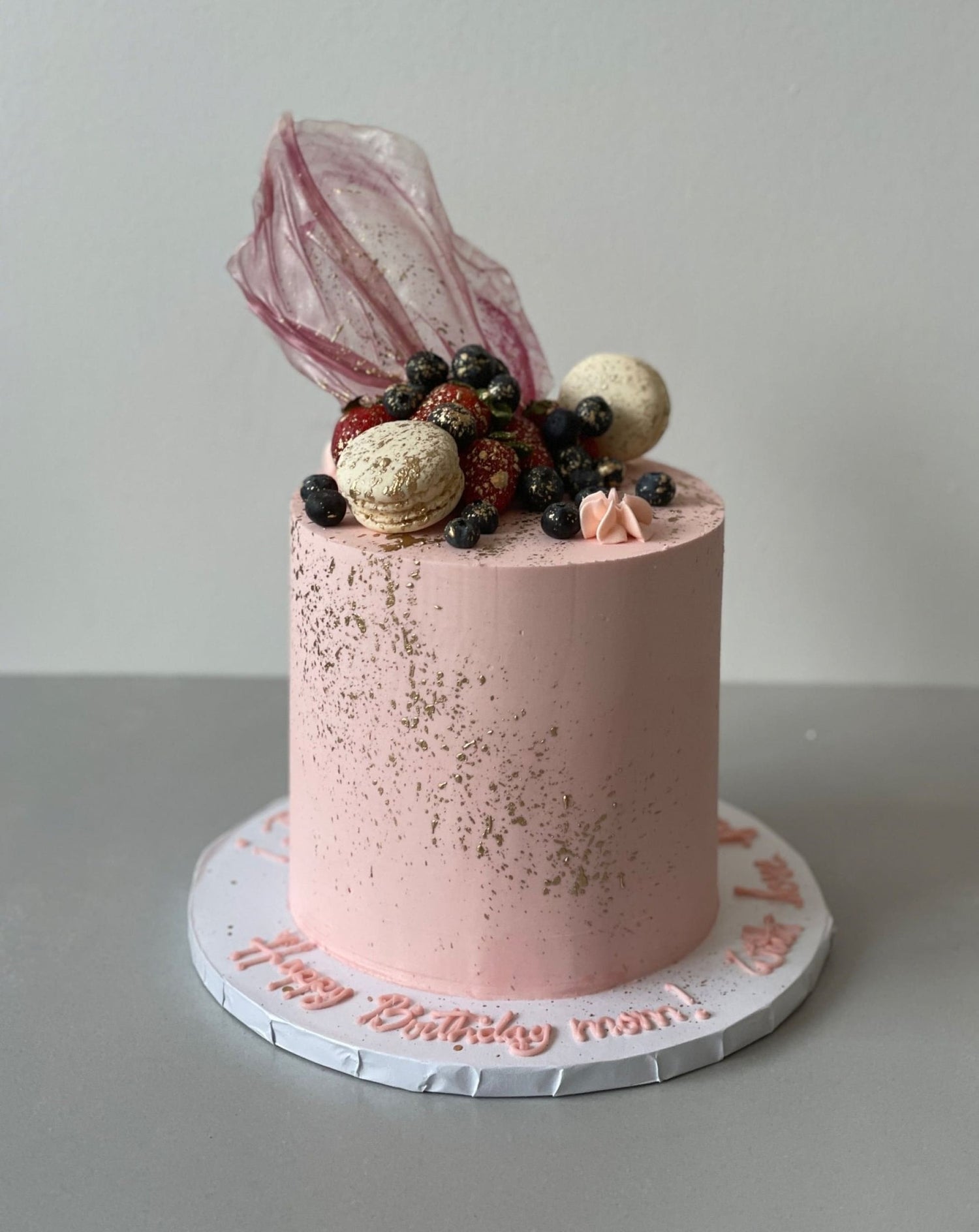 Seasonal fresh fruits on buttercream - custom cake