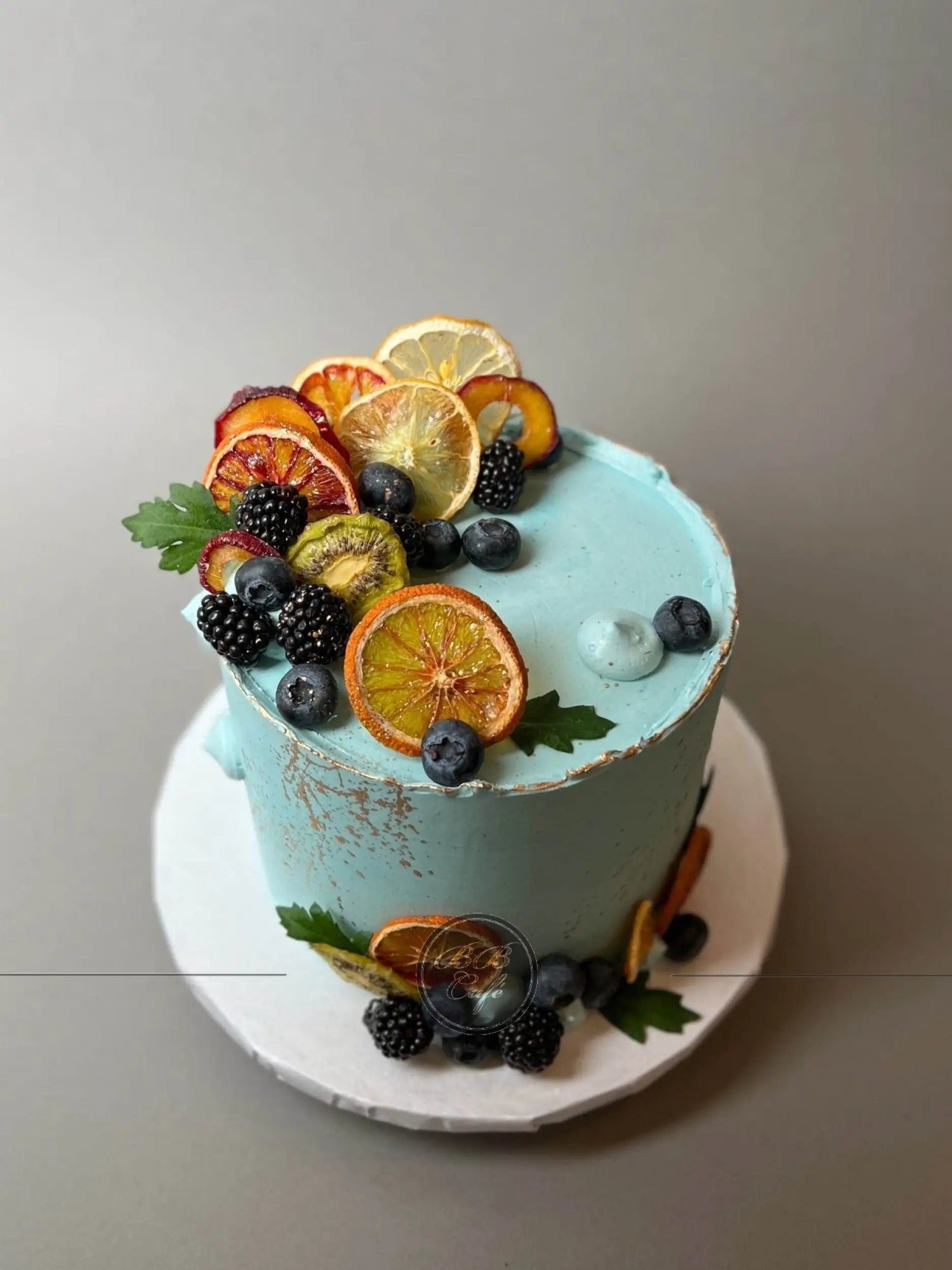 Seasonal fresh fruits on buttercream - custom cake