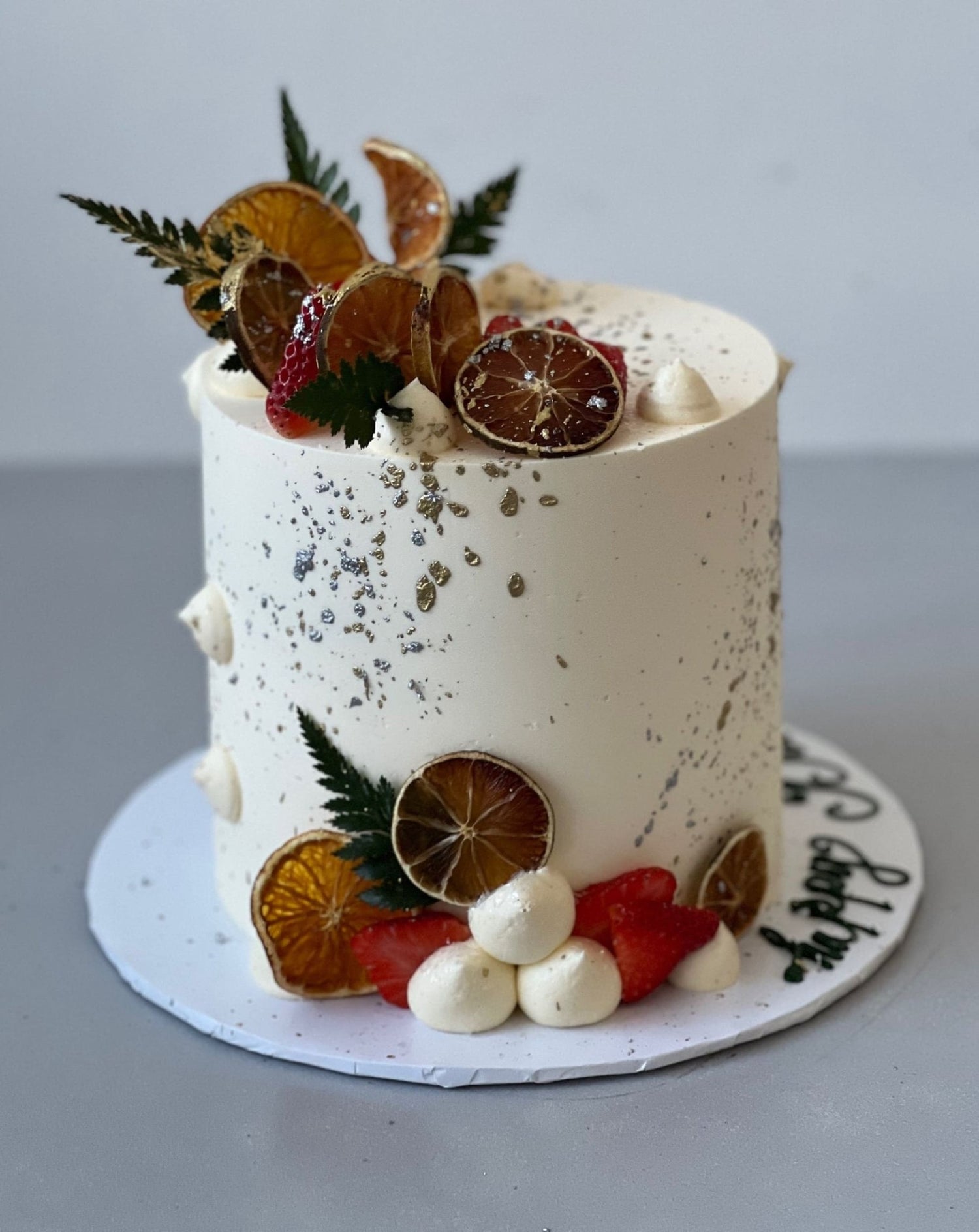 Seasonal fresh fruits on buttercream - custom cake