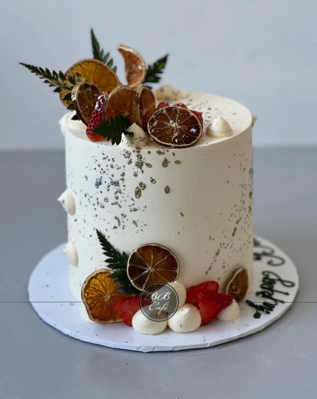 Seasonal fresh fruits on buttercream - custom cake