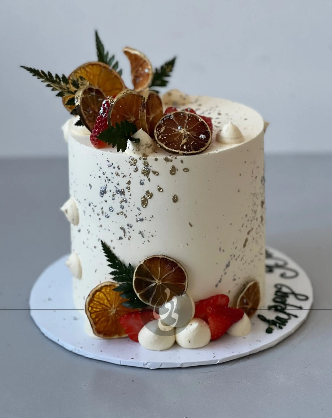 Seasonal fresh fruits on buttercream - custom cake