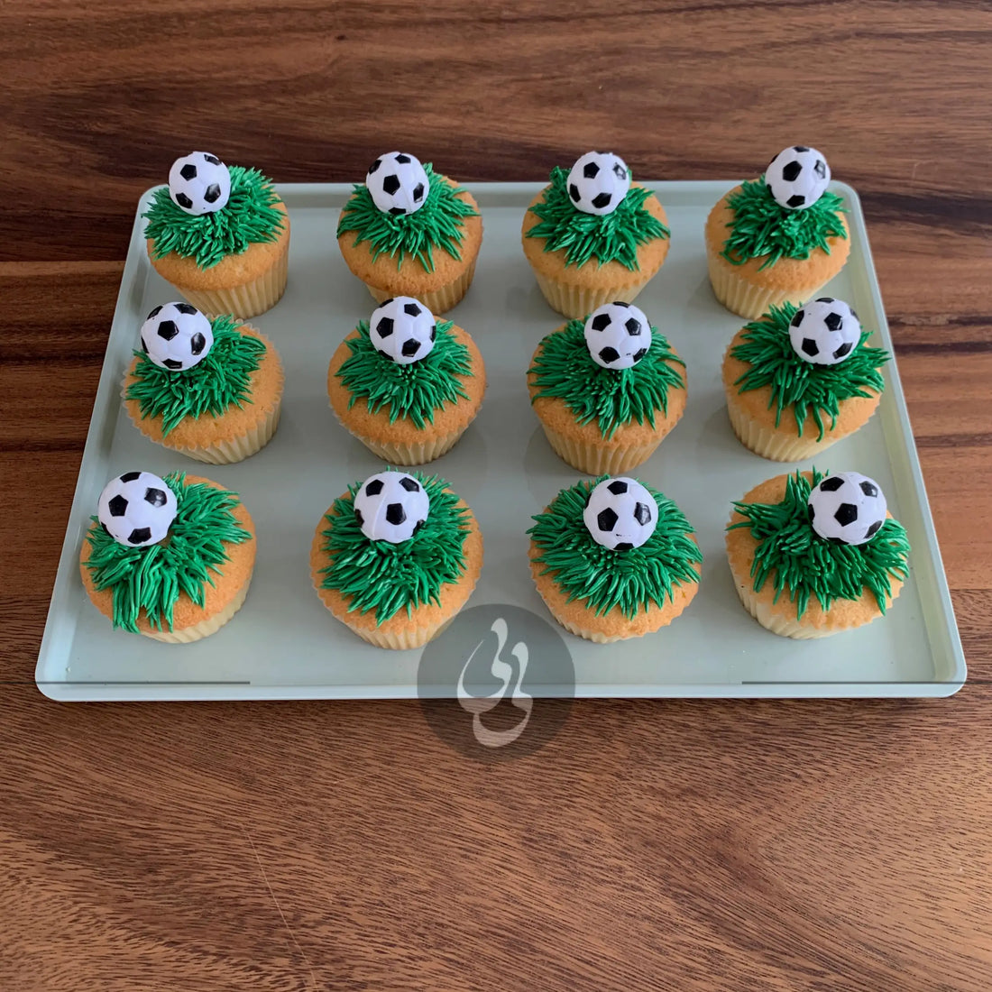 Soccer ball cupcake - cupcake