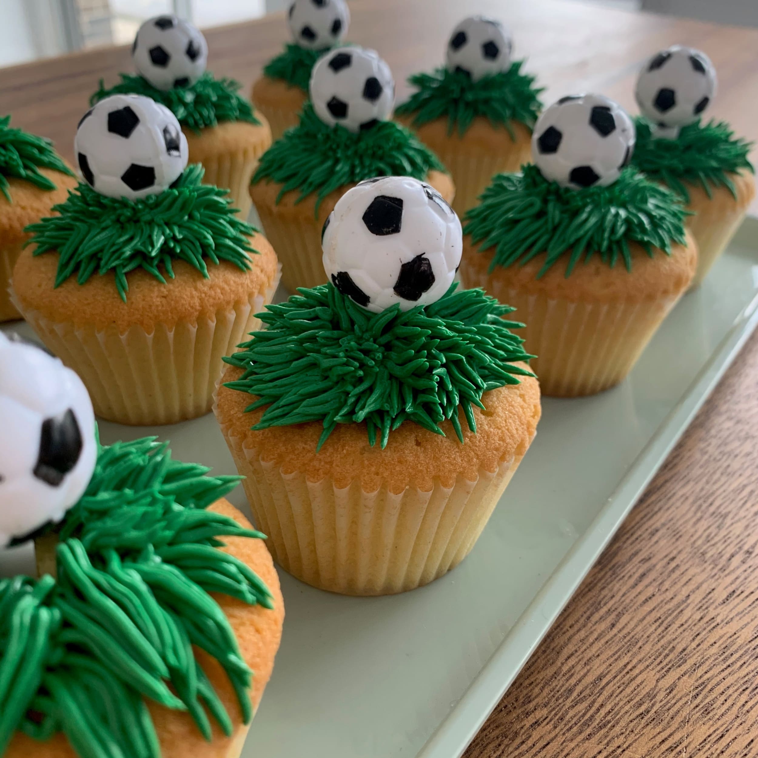 Soccer field cupcakes - cupcake