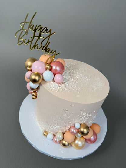 Spheres on buttercream - custom cake