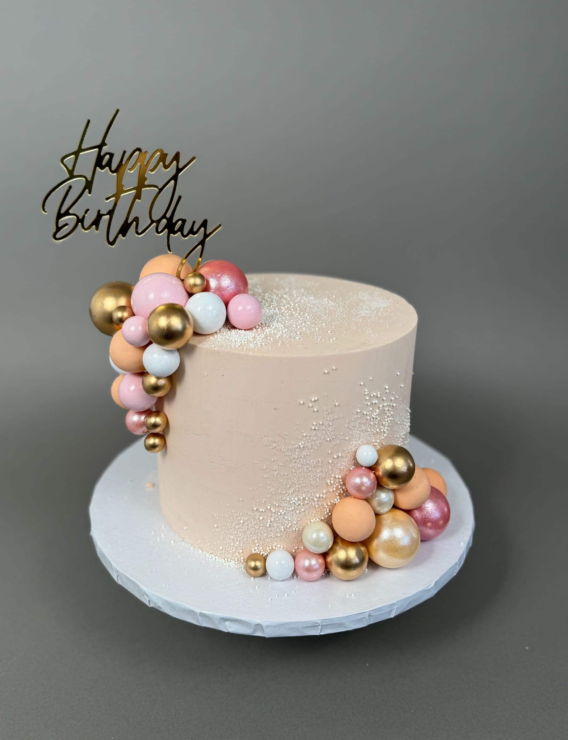 Spheres on buttercream - custom cake
