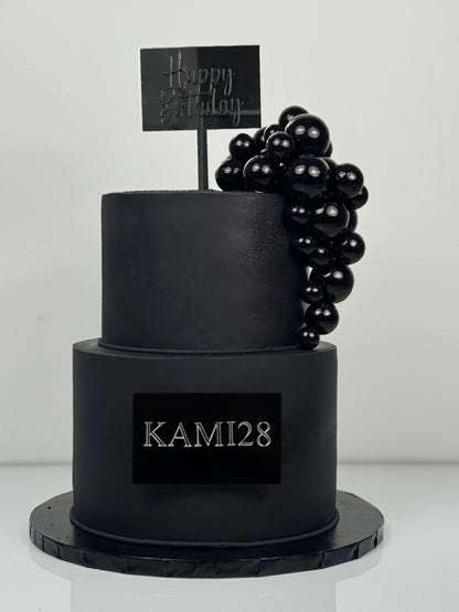 Spheres on fondant - custom cake