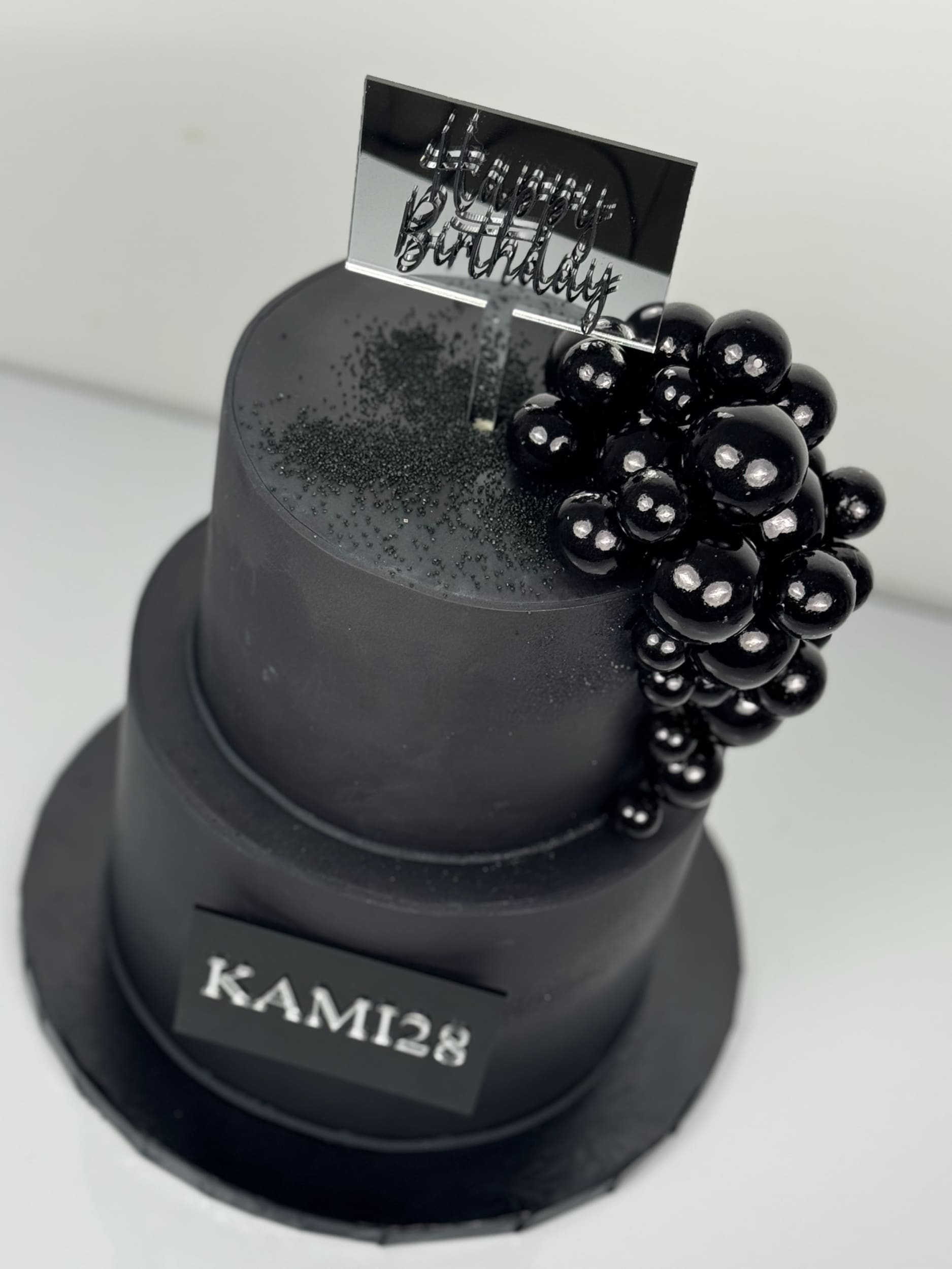 Spheres on fondant - custom cake