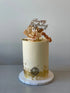 Sugar flower & gold foil on buttercream - custom cake