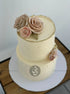 Sugar flowers on golden deckled edge buttercream - custom cake