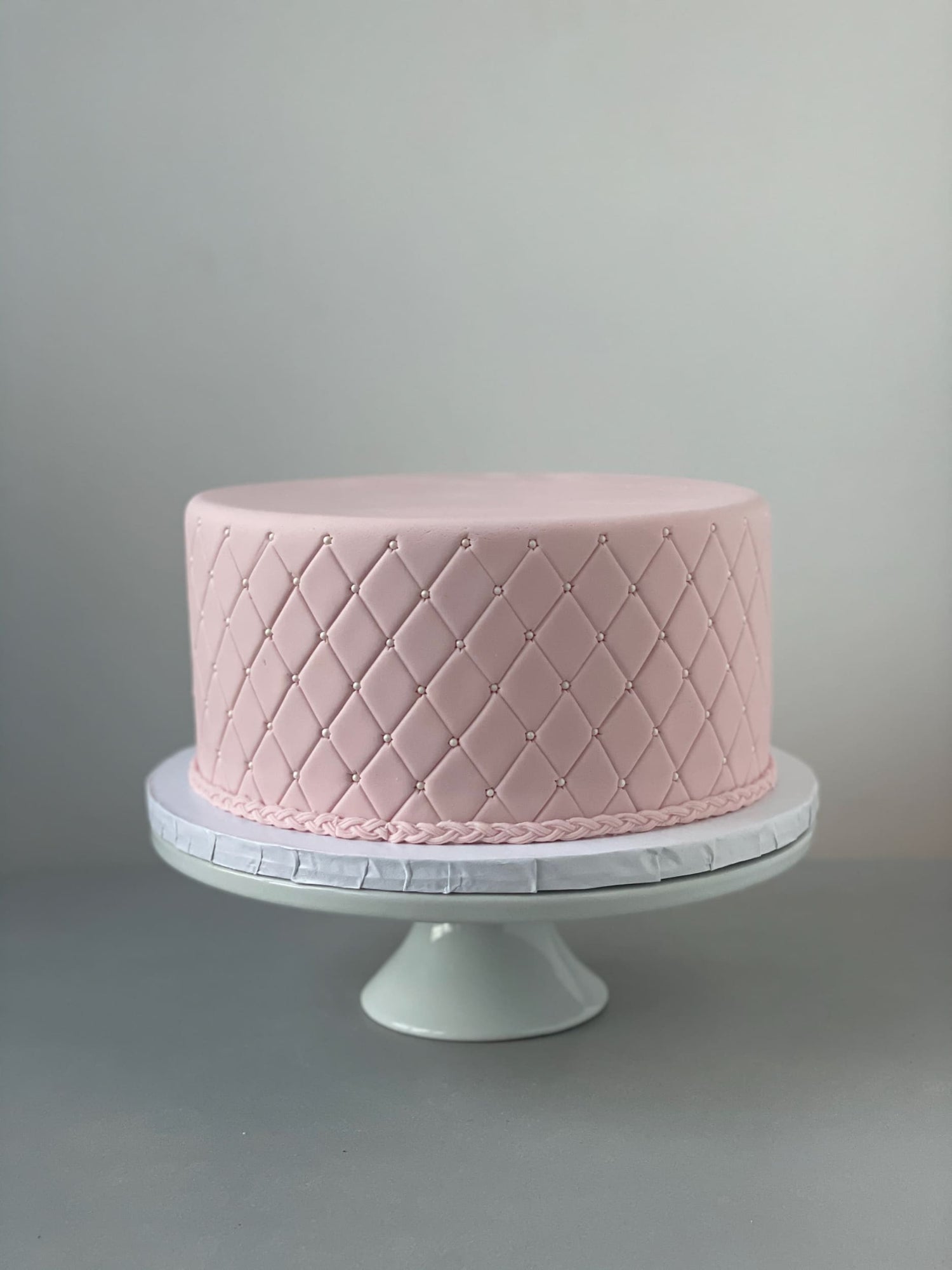 Sugar flowers on quilted fondant - custom cake