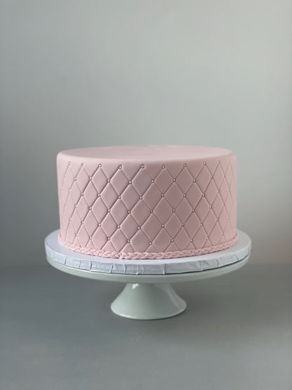 Sugar flowers on quilted fondant - custom cake