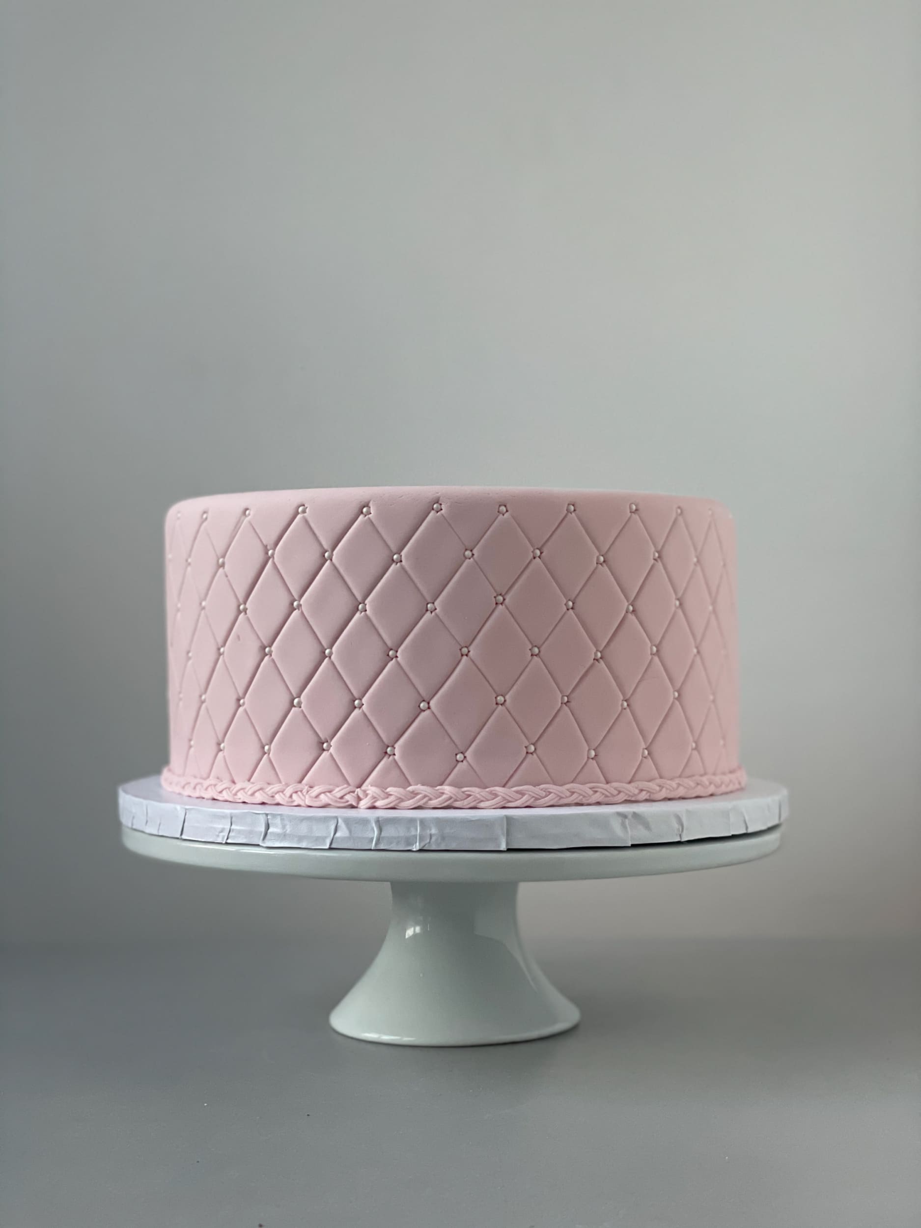 Sugar flowers on quilted fondant - custom cake