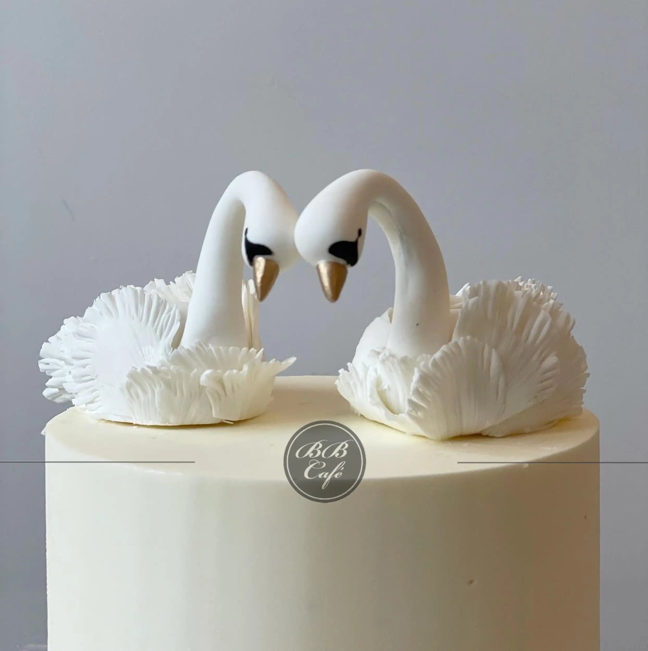 Swan love on buttercream - custom cake