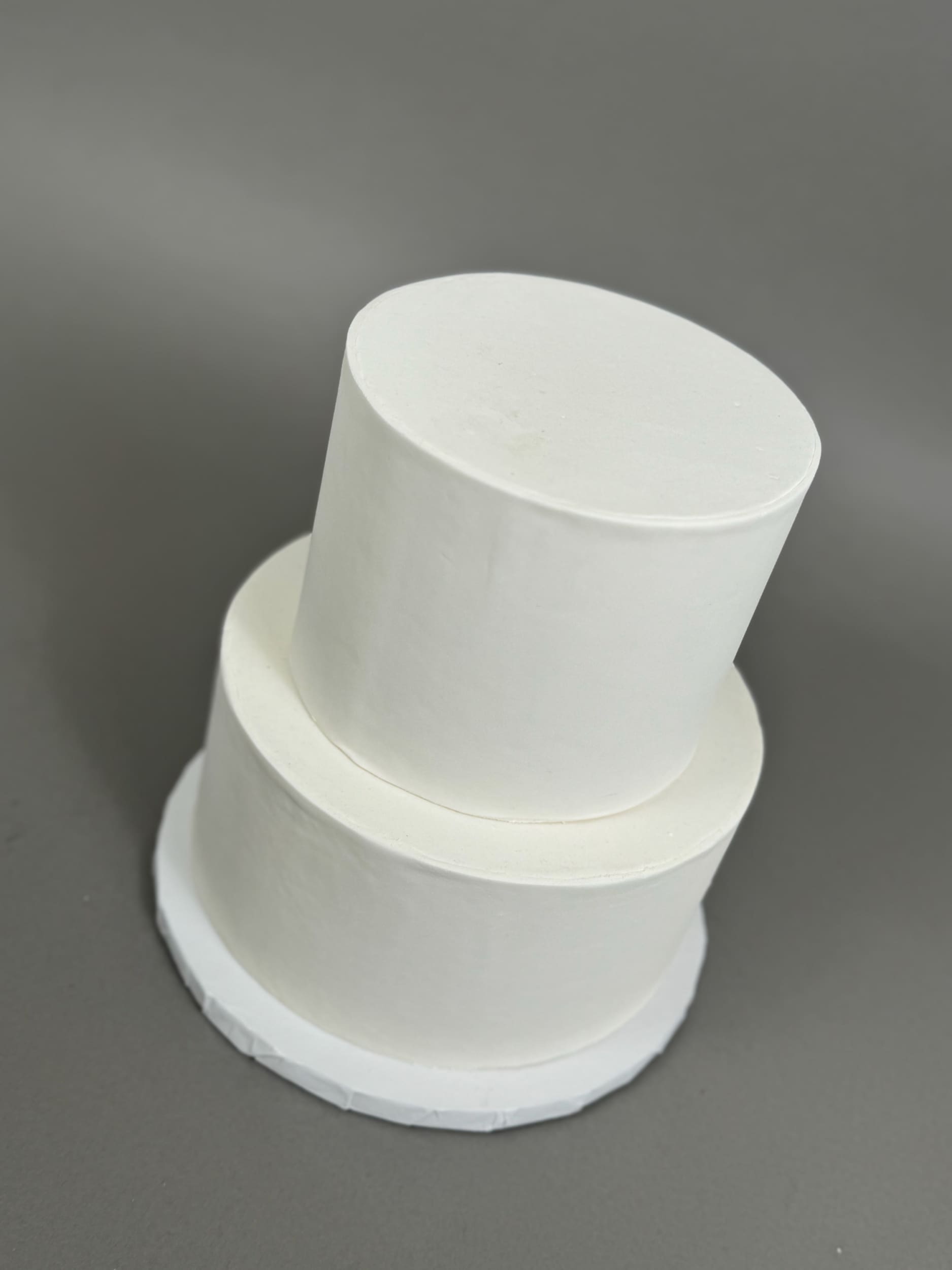 Undecorated sharp edge fondant - custom cake