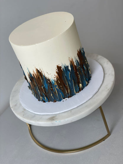 Vertical abstract on buttercream - custom cake