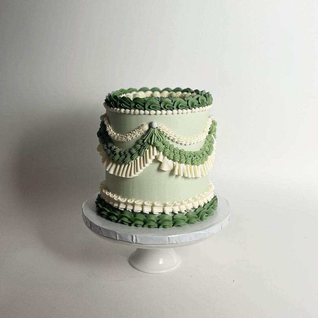 Vintage lambeth cake in buttercream - custom cake