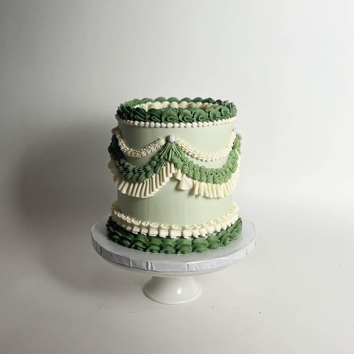 Vintage lambeth cake in buttercream - custom cake