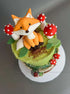 Woodsy animals on buttercream - custom cake